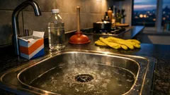 Ucpaný dřez v kuchyni? Jedlá soda, ocet a horká voda často pomohou během 15 minut