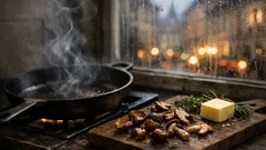 Krémová polenta s kaštany, houbami a slaninou hotová za 30 minut